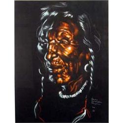 Nancy McLaughlin-Powell (1932-1984). Pastel. Indian portrait. 19  x 14.5 . Estimate $1,500-$2,000…