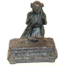 Elsie Palmer Payne (1884-1971). Bronze sculptured dresser box. Maiden. #29/50. Elsie was married …