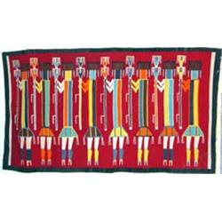 Navajo Indian Yei Rug with 8 Figures. One of the largest & finest Yei pattern weavings we have se…