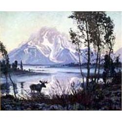 Conrad Schwiering (1916-1986). Oil on board. "Magic Morning". 30" x 36". Estimate $7,500-$10,000.…