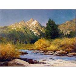 Robert Wood (1889-1979). Oil on canvas.  Teton Area.  18  x 24 . Estimate $7,000-$10,000. …