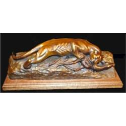 Ace Powell (1912-1978). Bronze Sculpture. Lion #9/36. 6" x 15". Estimate $1,000-$1,500.…