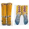Image 1 : Apache Indian High Top Moccasins. Nice beaded designs. Hide is dyed yellow, circa 1900-1920. Ex D…