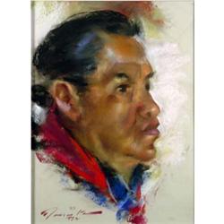 Ramon Kelley (b.1939). Pastel. "Indian Artist." 15.5" x 11.5". Estimate $2,000-$3,000. …