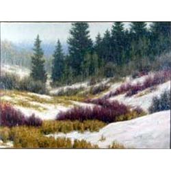 Charles J. Fritz (b.1955). Oil on canvas. Beautiful landscape  Winter Still  by one of the best k…