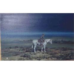 Ace Powell (1912-1978). Oil on canvas.  Night Watch.  20  x 30 . Estimate $3500-$4500.…