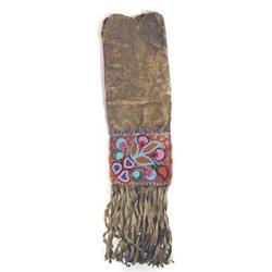 Saulteax Indian Beaded Pipe Bag. 19th century. Good Condition. 19  x 5 . Estimate $2,000-$2,500.…