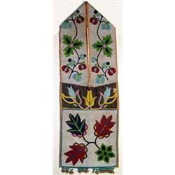 Chippewa Indian Fully Beaded Bandolier Bag, circa 1900. 38  x 12 . Estimate $2,000-$2,500.…