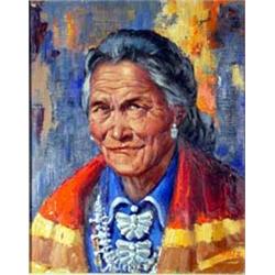 Marco Antonio Gomez (1910-1972).  Oil on canvas.  Navajo Woman.  Fine example of Gomez' work. Ex …