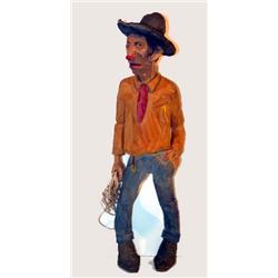 Andy Anderson. Original woodcarving. "Woodcarving An Old Cowhand." Ex Otha Wearin collection. 13.…