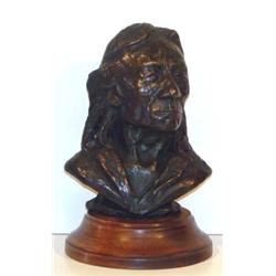 Ace Powell (1912-1978). Bronze sculpture. "Head Of Indian." Ex Otha Wearin collection. 8" tall. E…