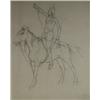 Image 1 : Edgar Samuel Paxson (1852-1919). Pencil sketch. Ex Otha Wearin collection. Framed & matted under …