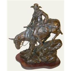 Robert Scriver (1914-1999). Bronze sculpture.  Rough Trail , circa 1980. Nice work by one of Mont…