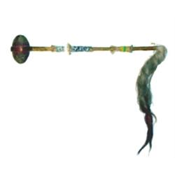 Beaded War Club with Horse Tale. 19th century. 23" long. Estimate $750-$1,000.…