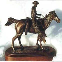 Earle E. Heikka (1910-1941). Bronze sculpture. "Rider on Horse." With book. #14/299. 7" x 7.5". E…