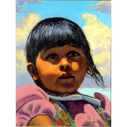 Leo James Beaulearier (1911-1984). Oil on canvas. "Indian Girl." Well known Great Falls, Montana …