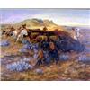 Image 1 : J.B. Yellow Robe. Oil on canvas. "Indian Hunting Buffalo." 16" x 20". Estimate $1,500-$2,000.…