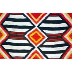 3rd Phase Navajo Indian Blanket. 63" x 40". Estimate $2,500-$3,500.…