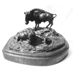 Charlie A. Beil (d.1976). Bronze sculpture. "Buffalo Family." #12/30. 5.5" x 10". Estimate $1,000…