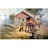 Image 1 : Harold Hopkinson (1918-2000). Oil on canvas. Cowboy. Hopkinson was a popular Byron, Wyoming artis…