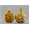 Image 1 : Two Agate Pebble Snuff Bottles Buddha and Goldfish