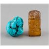 Image 1 : Two Pc of Turquoise Stone & Shoushan Stone Seal