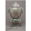 Image 1 : Monumental Grey Jade Vase w Lid Carved Lotus