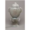 Image 2 : Monumental Grey Jade Vase w Lid Carved Lotus