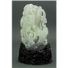 Image 1 : Chinese Fine Two Color White Jade Carving w Stand