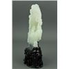 Image 2 : Chinese Fine Two Color White Jade Carving w Stand