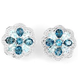 Stunning Natural London Blue Topaz Earings/Studs