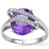 Image 2 : Natural Amethyst 3.20 cts & Diamond Gold Ring