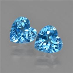 Natural Swiss Blue Topaz Heart Pair 8.25 carats - AAA