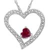 Image 1 : Genuine Ruby & Diamond Heart Pendant