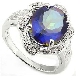 Natural Ocean Mystic & Diamond Ring 4.35 carats