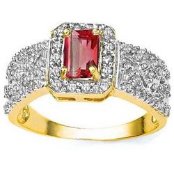 Persian Red Garnet & Diamond Ring
