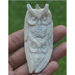 Hand Carved Owl Pendant