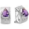 Image 1 : Genuine Amethyst & Diamond Earings