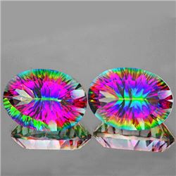 Natural Rainbow mystic Topaz Pair 59.70 cts - Flawless