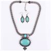 Image 2 : Tibet Silver & Blue Turquoise Necklace Set