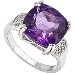 Natural Amethyst & Diamond 7.019 carats Ring