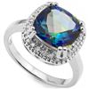 Image 2 : Natural Ocean Mystic & Diamond Ring 4.14 carats