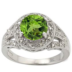 Natural Peridot & Diamond Ring 2.27 carats