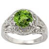 Image 1 : Natural Peridot & Diamond Ring 2.27 carats