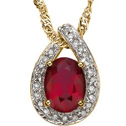 Genuine Diamond & Ruby 3.02 carats Pendant