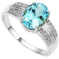 Natural Topaz & Diamond Ring