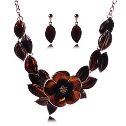 Flower & Oz Drop Necklace Set