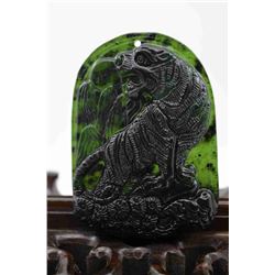 Natural Green Jade Tiger Pendant