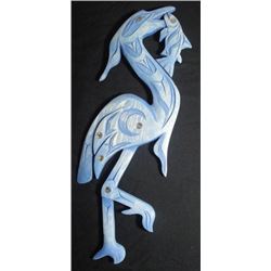 West Coast Native Blue Heron with Fish