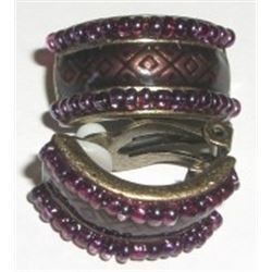 Purple vintage earrings clip ons